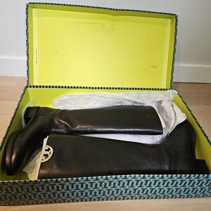 Tory Burch Black Sidney Tall Riding Boots